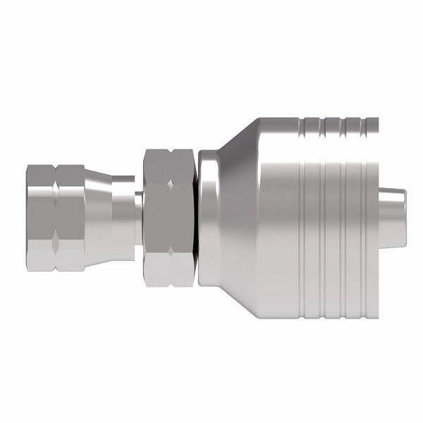 4SA6FS6 Aeroquip by Danfoss | 4 Wire 4S Female SAE 45° Swivel (FS) Crimp Fitting | -06 Female SAE 45° Swivel x -06 Hose Barb | Steel
