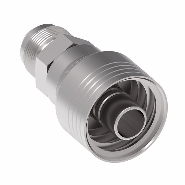 4SA6MJ6 Aeroquip by Danfoss | 4 Wire 4S Male JIC 37° (MJ) Crimp Fitting | -06 Male JIC 37° x -06 Hose Barb | Steel