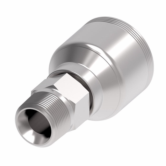 4SA8MP12 Aeroquip by Danfoss | 4 Wire 4S Male Pipe NPTF Rigid (MP) Crimp Fitting | -08 Male Pipe NPTF Rigid x -12 Hose Barb | Steel