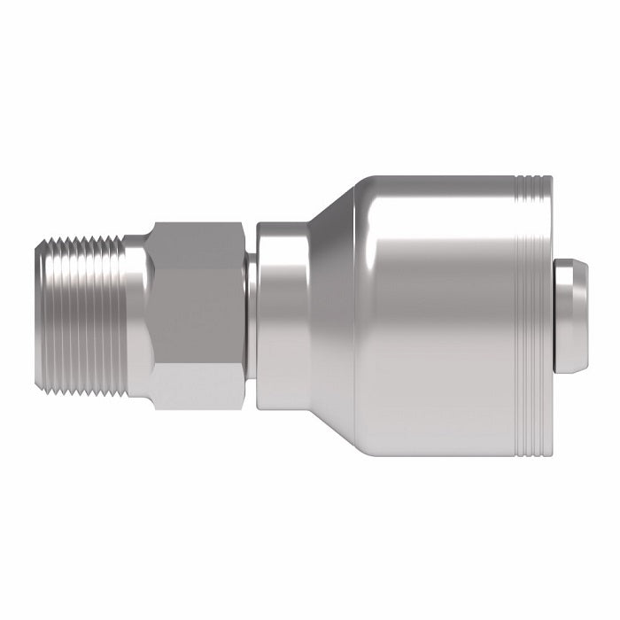 4SA8MP12 Aeroquip by Danfoss | 4 Wire 4S Male Pipe NPTF Rigid (MP) Crimp Fitting | -08 Male Pipe NPTF Rigid x -12 Hose Barb | Steel
