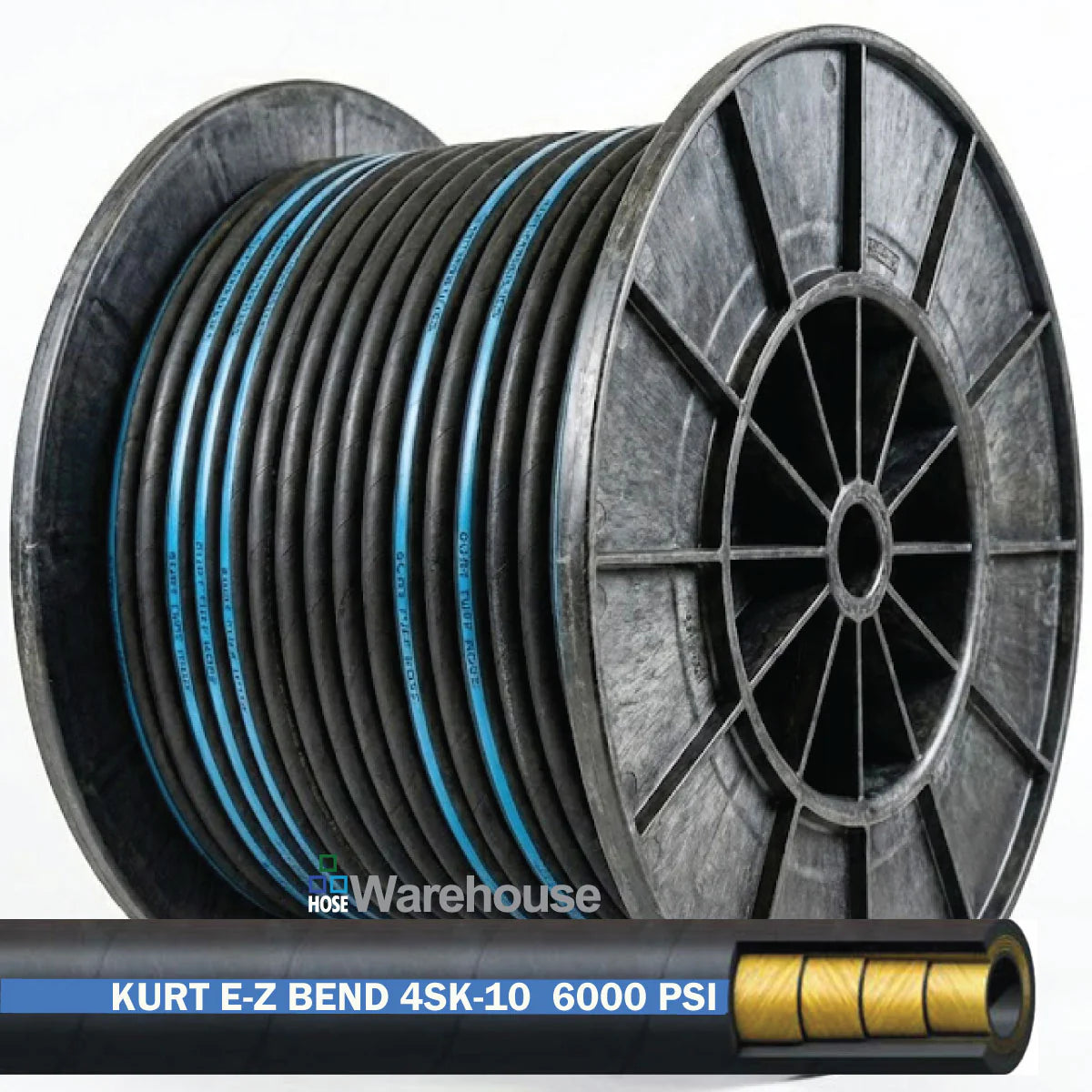 4SK-10 by Kurt Hydraulics | 4 Spiral High Pressure Hydraulic Hose | 6000 PSI | 5/8" I.D. | 200ft Reel