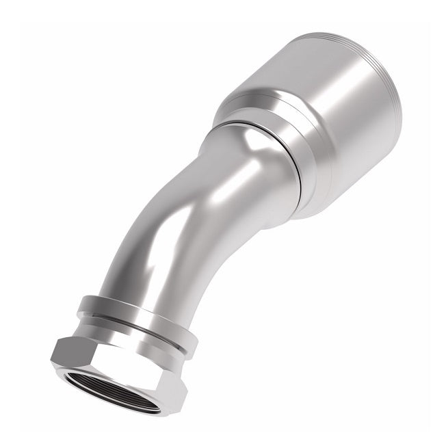 4S32BFA32 Aeroquip by Danfoss | 4 Wire 4S Female BSPP Swivel 60° Cone Seat 45° Elbow (BFA) Crimp Fitting | -32 Female BSPP Swivel x -32 Hose Barb | Steel