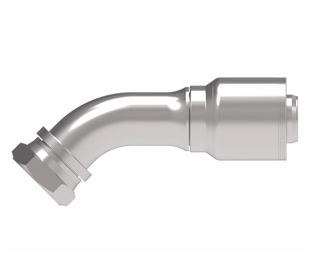 4S32BFA32 Aeroquip by Danfoss | 4 Wire 4S Female BSPP Swivel 60° Cone Seat 45° Elbow (BFA) Crimp Fitting | -32 Female BSPP Swivel x -32 Hose Barb | Steel