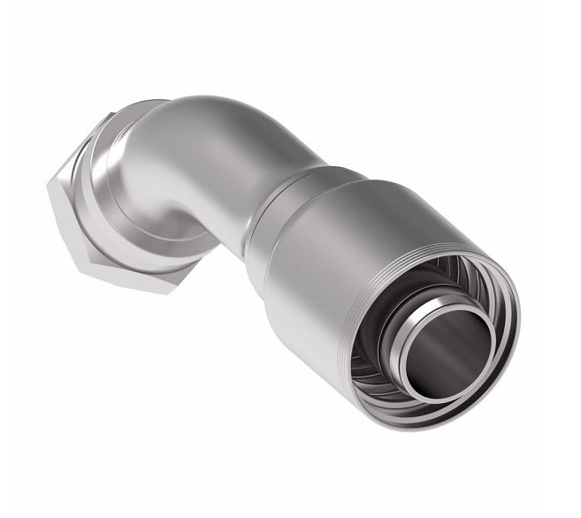 4S32BFA32 Aeroquip by Danfoss | 4 Wire 4S Female BSPP Swivel 60° Cone Seat 45° Elbow (BFA) Crimp Fitting | -32 Female BSPP Swivel x -32 Hose Barb | Steel