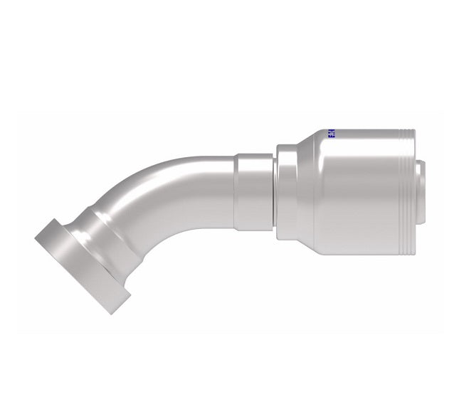 4S20CTA20 Aeroquip by Danfoss | 4 Wire 4S CAT Flange 45° Elbow (CTA) Crimp Fitting | -20 CAT Flange x -20 Hose Barb | Steel