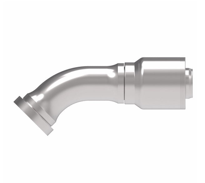 4S32CTA32 Aeroquip by Danfoss | 4 Wire 4S CAT Flange 45° Elbow (CTA) Crimp Fitting | -32 CAT Flange x -32 Hose Barb | Steel