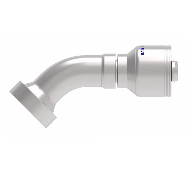 4S12CTA12 Aeroquip by Danfoss | 4 Wire 4S CAT Flange 45° Elbow (CTA) Crimp Fitting | -12 CAT Flange x -12 Hose Barb | Steel