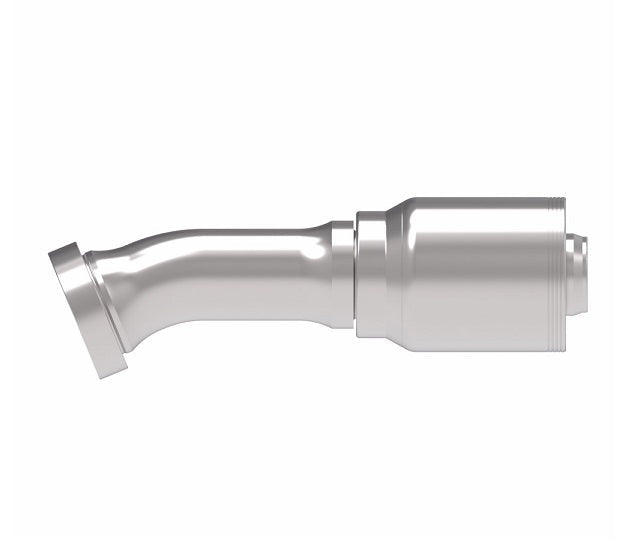 4S24CTD24 Aeroquip by Danfoss | 4 Wire 4S CAT Flange 22.5° Elbow (CTD) Crimp Fitting | -24 CAT Flange x -24 Hose Barb | Steel