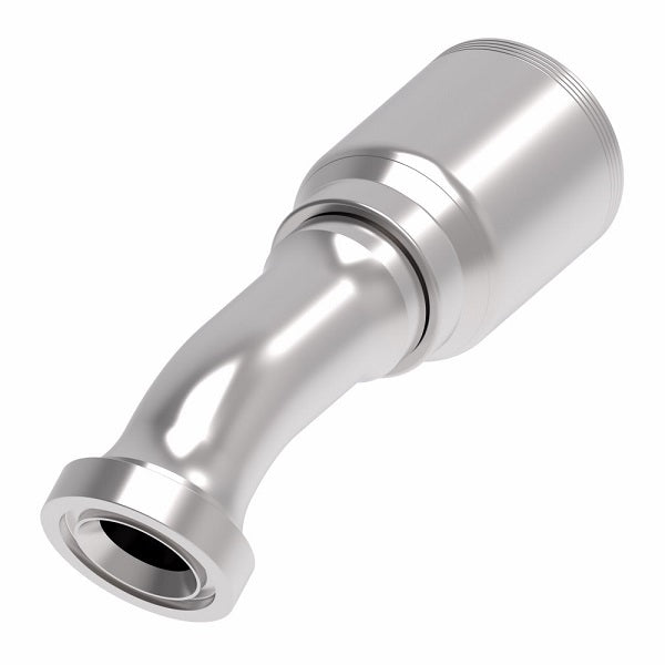 4S24CTF24 Aeroquip by Danfoss | 4 Wire 4S CAT Flange 30° Elbow (CTF) Crimp Fitting | -24 CAT Flange x -24 Hose Barb | Steel