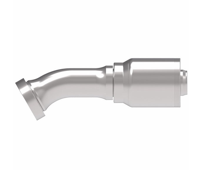 4S24CTF24 Aeroquip by Danfoss | 4 Wire 4S CAT Flange 30° Elbow (CTF) Crimp Fitting | -24 CAT Flange x -24 Hose Barb | Steel