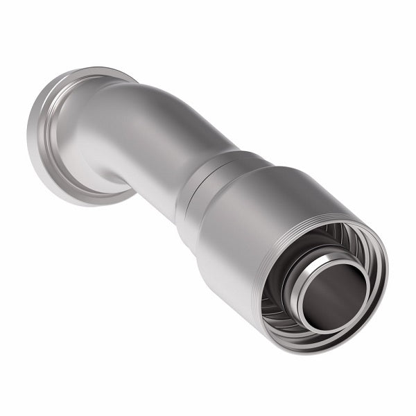 4S32CTF32 Aeroquip by Danfoss | 4 Wire 4S CAT Flange 30° Elbow (CTF) Crimp Fitting | -32 CAT Flange x -32 Hose Barb | Steel