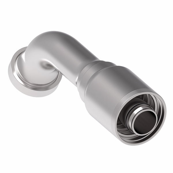 4S24CTG24 Aeroquip by Danfoss | 4 Wire 4S CAT Flange 60° Elbow (CTG) Crimp Fitting | -24 CAT Flange x -24 Hose Barb | Steel