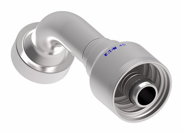 4S20CTG16 Aeroquip by Danfoss | 4 Wire 4S CAT Flange 60° Elbow (CTG) Crimp Fitting | -20 CAT Flange x -16 Hose Barb | Steel