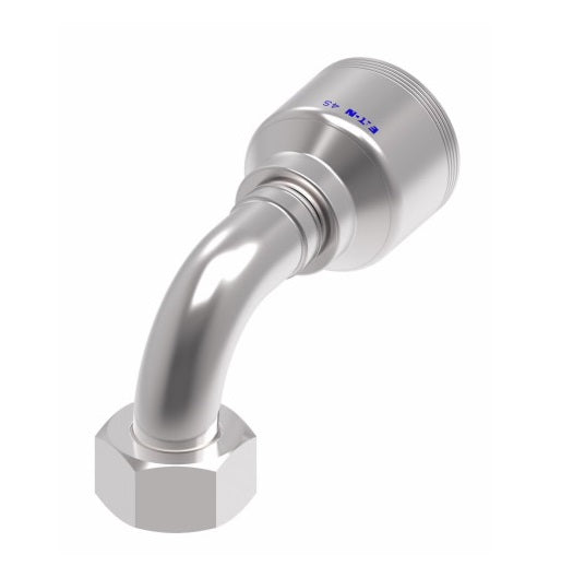 4S20DLB12 Aeroquip by Danfoss | 4 Wire 4S Female DIN 24° Seat 90° Elbow Swivel DKO (Light) (DLB) Crimp Fitting | L22 Female DKO/DIN 24° Seat x -12 Hose Barb | Steel