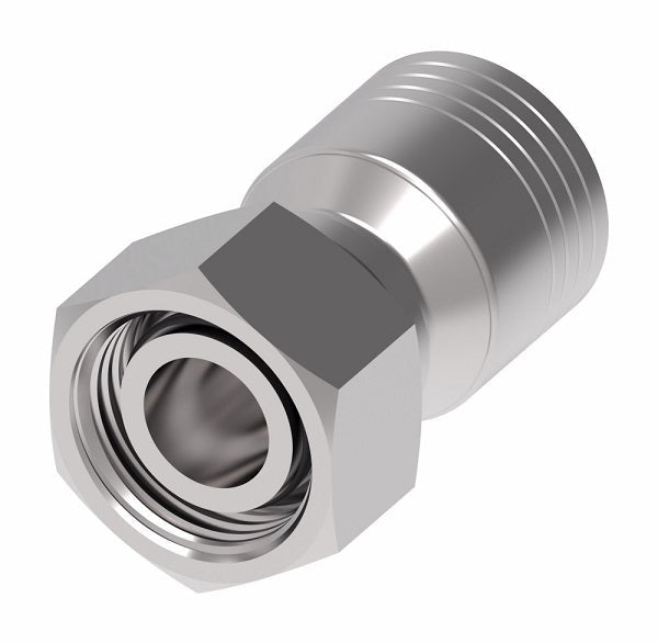 4S8DL6 Aeroquip by Danfoss | 4 Wire 4S DKO Female Swivel, Light Duty (DL) Crimp Fitting | L10 Female DKO/DIN x -06 Hose Barb | Steel