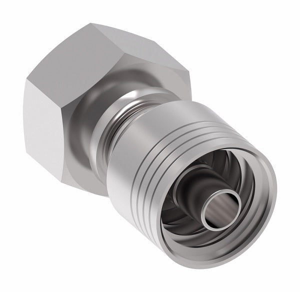 4S8DL6 Aeroquip by Danfoss | 4 Wire 4S DKO Female Swivel, Light Duty (DL) Crimp Fitting | L10 Female DKO/DIN x -06 Hose Barb | Steel