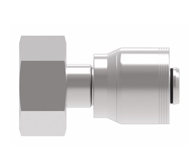 4S25DS20 Aeroquip by Danfoss | 4 Wire 4S Female DKO/DIN 24° Seat Swivel DKO (Heavy) (DS) Crimp Fitting | S30 Female DKO/DIN 24° Seat x -20 Hose Barb | Steel