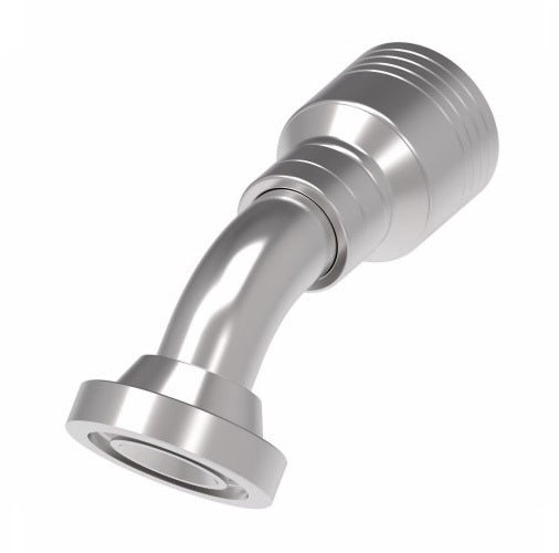 4S12FHA8 Aeroquip by Danfoss | 4 Wire 4S SAE Code 62 Flange 45° Elbow (FHA) Crimp Fitting | -12 Code 62 Flange x -08 Hose Barb | Steel