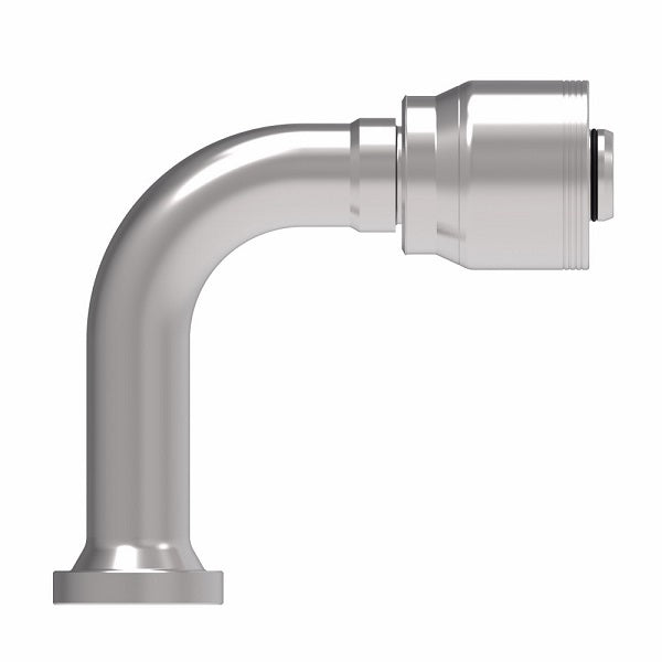 4S16FHB16.120 Aeroquip by Danfoss | 4 Wire 4S SAE Code 62 Flange 90° Elbow (FHB) Crimp Fitting | -16 Code 62 Flange x -16 Hose Barb | Steel