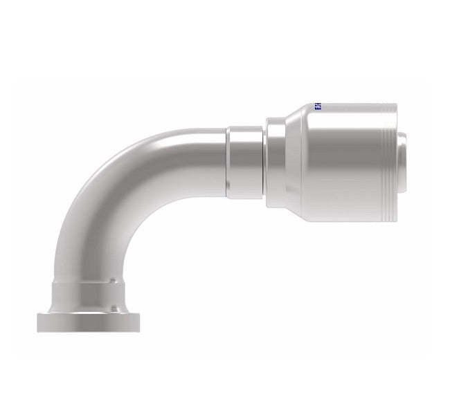 4S16FHB20 Aeroquip by Danfoss | 4 Wire 4S SAE Code 62 Flange 90° Elbow (FHB) Crimp Fitting | -16 Code 62 Flange x -20 Hose Barb | Steel