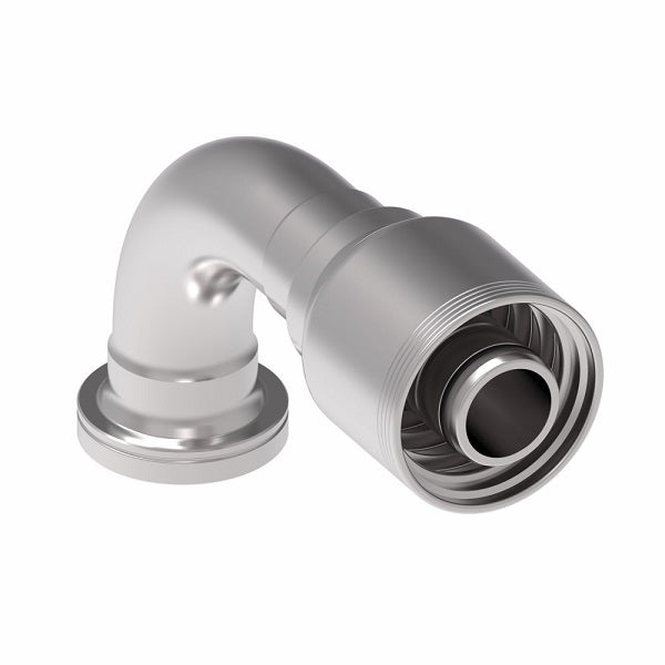 4S20FHB20 Aeroquip by Danfoss | 4 Wire 4S SAE Code 62 Flange 90° Elbow (FHB) Crimp Fitting | -20 Code 62 Flange x -20 Hose Barb | Steel
