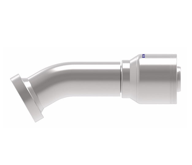 4S24FHF20 Aeroquip by Danfoss | 4 Wire 4S SAE Code 62 Flange (FHF) 30° Elbow Crimp Fitting | -24 Code 62 Flange x -20 Hose Barb | Steel