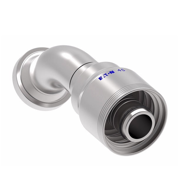 4S12FLA16 Aeroquip by Danfoss | 4 Wire 4S SAE Code 61 Flange 45° Elbow (FLA) Crimp Fitting | -12 Code 61 Flange x -16 Hose Barb | Steel
