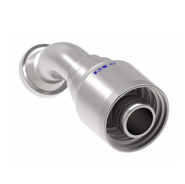 4S16FLA20 Aeroquip by Danfoss | 4 Wire 4S SAE Code 61 Flange 45° Elbow (FLA) Crimp Fitting | -16 Code 61 Flange x -20 Hose Barb | Steel