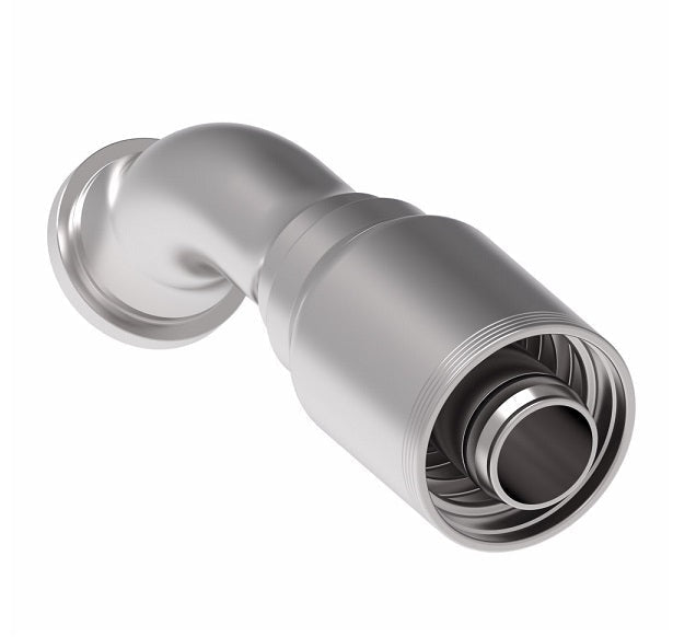 4S24FLA24 Aeroquip by Danfoss | 4 Wire 4S SAE Code 61 Flange 45° Elbow (FLA) Crimp Fitting | -24 Code 61 Flange x -24 Hose Barb | Steel