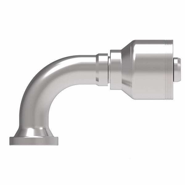 4S16FLB12 Aeroquip by Danfoss | 4 Wire 4S SAE Code 61 Flange 90° Elbow (FLB) Crimp Fitting | -16 Code 61 Flange x -12 Hose Barb | Steel