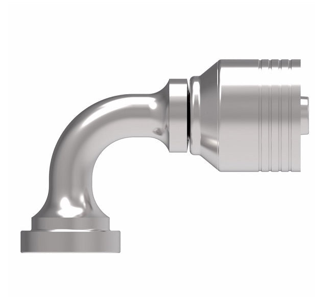 4S8FLB8 Aeroquip by Danfoss | 4 Wire 4S SAE Code 61 Split Flange 90° Elbow (FLB) Crimp Fitting | -08 Code 61 Split Flange x -08 Hose Barb | Steel