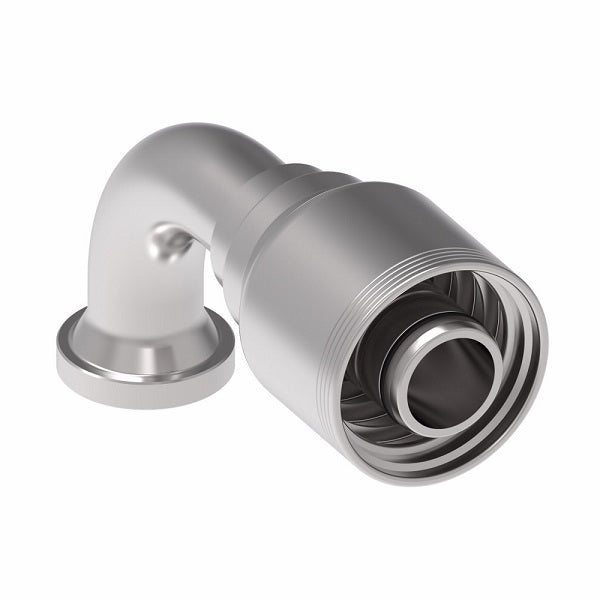4S20FLB20.068 Aeroquip by Danfoss | 4 Wire 4S SAE Code 61 Flange 90° Elbow (FLB) Crimp Fitting | -20 Code 61 Flange x -20 Hose Barb | Steel