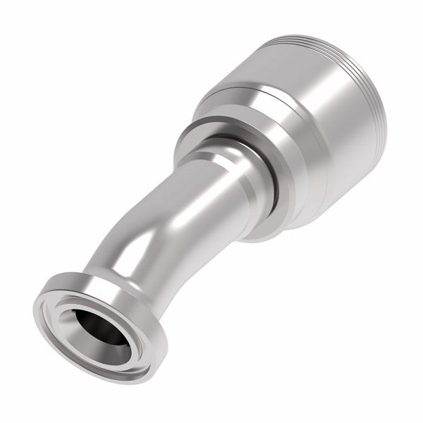 4S16FLD16 Aeroquip by Danfoss | 4 Wire 4S SAE Code 61 Flange 22.5° Elbow (FLD) Crimp Fitting | -16 Code 61 Flange x -16 Hose Barb | Steel