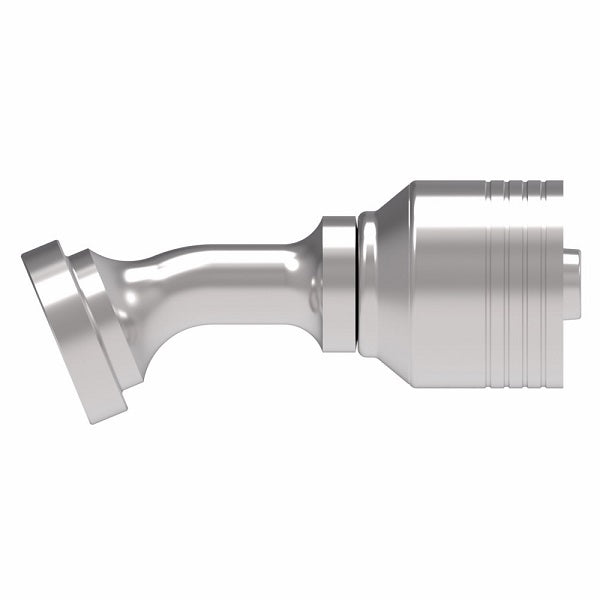 4S8FLD8 Aeroquip by Danfoss | 4 Wire 4S SAE Code 61 Split Flange 22-1/2° Elbow (FLD) Crimp Fitting | -08 Code 61 Split Flange x -08 Hose Barb | Steel