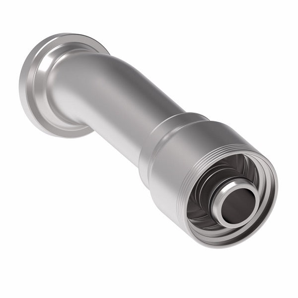 4S20FLD16 Aeroquip by Danfoss | 4 Wire 4S SAE Code 61 Flange 22.5° Elbow (FLD) Crimp Fitting | -20 Code 61 Flange x -16 Hose Barb | Steel