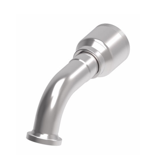 4S20FLE20 Aeroquip by Danfoss | 4 Wire 4S SAE Code 61 Flange 67.5° Elbow (FLE) Crimp Fitting | -20 Code 61 Flange x -20 Hose Barb | Steel