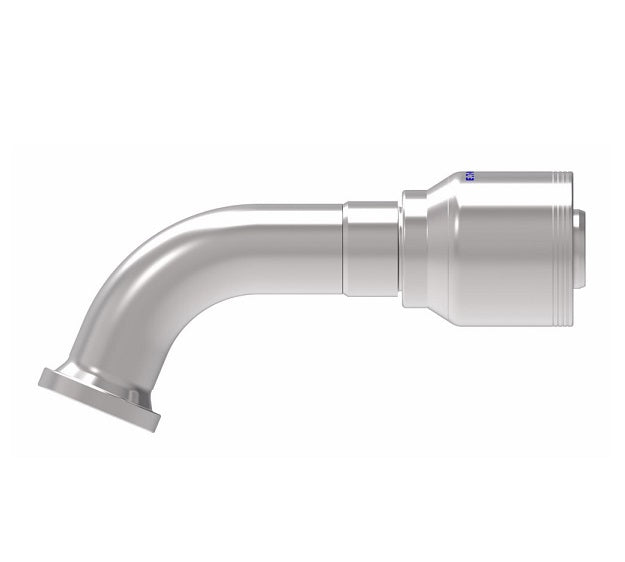 4S20FLE20 Aeroquip by Danfoss | 4 Wire 4S SAE Code 61 Flange 67.5° Elbow (FLE) Crimp Fitting | -20 Code 61 Flange x -20 Hose Barb | Steel