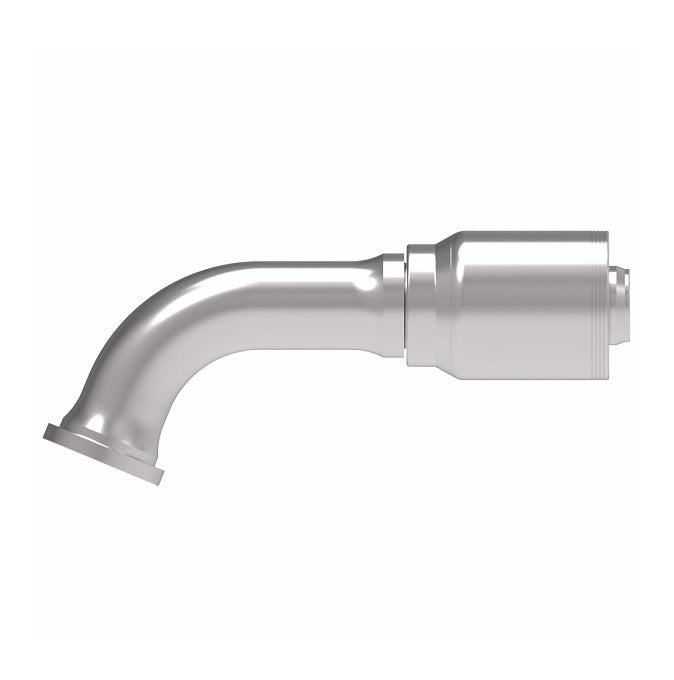 4S24FLE24 Aeroquip by Danfoss | 4 Wire 4S SAE Code 61 Flange 67.5° Elbow (FLE) Crimp Fitting | -24 Code 61 Flange x -24 Hose Barb | Steel