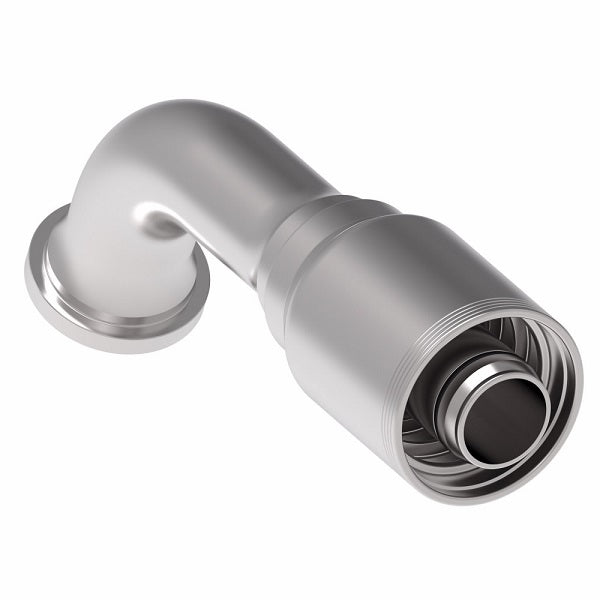 4S24FLE24 Aeroquip by Danfoss | 4 Wire 4S SAE Code 61 Flange 67.5° Elbow (FLE) Crimp Fitting | -24 Code 61 Flange x -24 Hose Barb | Steel