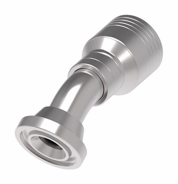 4S8FLF8 Aeroquip by Danfoss | 4 Wire 4S SAE Code 61 Split Flange 30° Elbow (FLF) Crimp Fitting | -08 Code 61 Split Flange x -08 Hose Barb | Steel