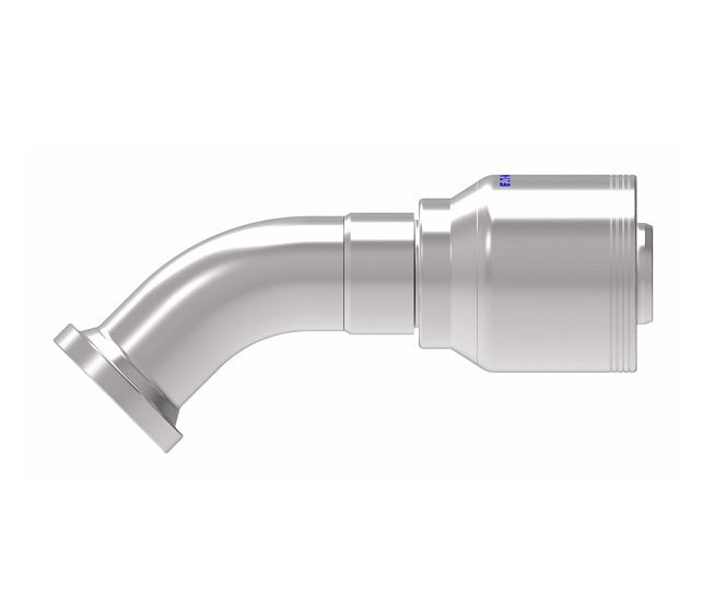 4S24FLF20 Aeroquip by Danfoss | 4 Wire 4S SAE Code 61 Flange 30° Elbow (FLF) Crimp Fitting | -24 Code 61 Flange x -20 Hose Barb | Steel