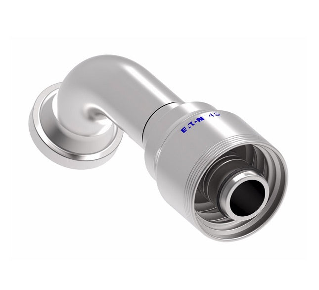 4S16FLG16 Aeroquip by Danfoss | 4 Wire 4S SAE Code 61 Flange 60° Elbow (FLG) Crimp Fitting | -16 Code 61 Flange x -16 Hose Barb | Steel