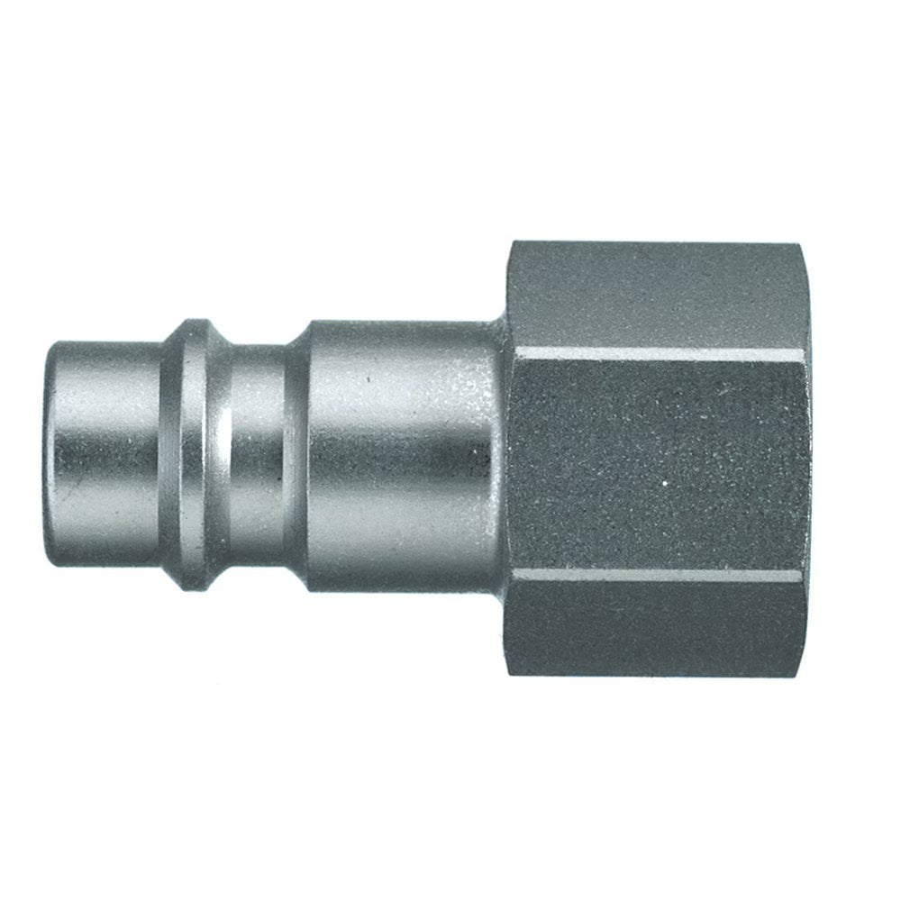 9086 25 17 by Parker | Legris Plug Quick Disconnect | 3/8" Female BSPP Thread | 19 mm Hex | 39.5 mm Length | Straight | Zinc-Plated Steel | Pack of 10