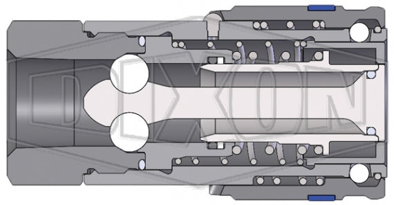 6HTBF6-SS by Dixon Valve | Hydraulic Quick Disconnect Coupling | HT-Series | 3/4" Female BSPP x 3/4" ISO16028 Flushface Interchange | Socket | Nitrile Seal | 316 Stainless Steel