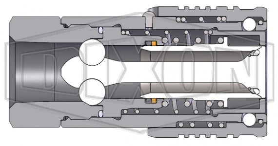 4HTZOF6 by Dixon Valve | Hydraulic Quick Disconnect Coupling | HTZ-Series | ISO16028 Connect Under Pressure Flush Face Coupler | 3/4" Female ORB x 1/2" Body Size | Socket | Steel