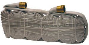 R515U100CBF/F Dixon 500# All Polyester Rack Hose (UL Labeled) - Folded - Coupled - Female x Male NST(NH) Combo Lug Expansion Ring Couplings (Brass) - 1-1/2" Hose Size - 100ft Length