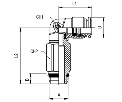 50120N-8-3/8 by AIGNEP | 50N Series | Extended Swivel | 8mm Tube x 3/8" Swift-Fit Male | 90° Elbow | Pack of 10
