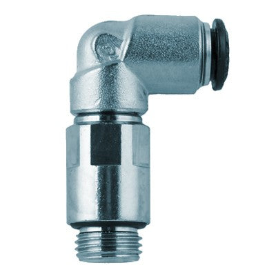 50125N-8-3/8 by AIGNEP | 50N Series | Swivel Male Extended | 8mm Tube x 3/8" BSPP Male | 90° Elbow | Pack of 10