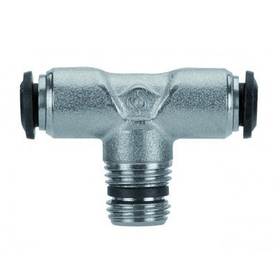 50200N-12-1/4 by AIGNEP | 50N Series | Fixed | 12mm Tube x 1/4" BSPT Male | Tee | Pack of 10