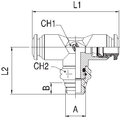 50210N-8-1/8 by AIGNEP | 50N Series | Swivel Branch | 8mm Tube x 1/8" Swift-Fit Male | Tee | Pack of 10